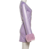 Glamorous Feather-Trimed Bodycon Dress image 4