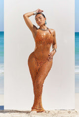 Sunset Wave Crochet Maxi Dress image 4