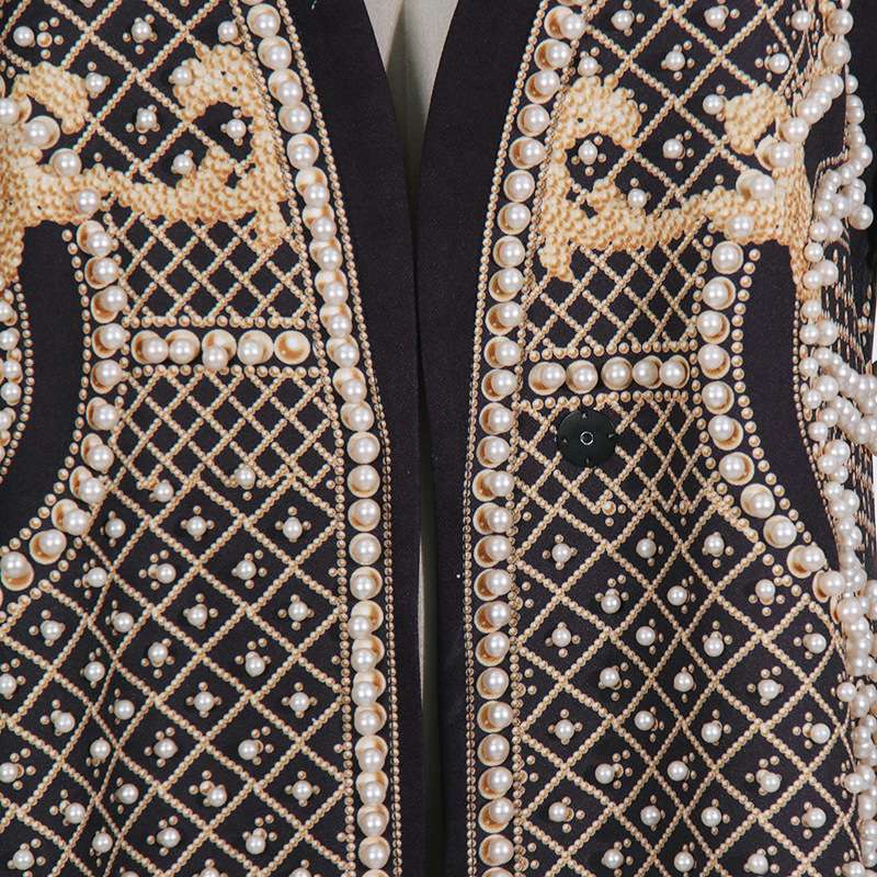 Vintage Nail Print Long Coat image 7