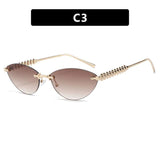 Stylish Gold-Accent Oval Sunglasses image 1