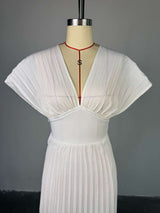 Pleated Maxi Dress with  Back Tie Detail image 3