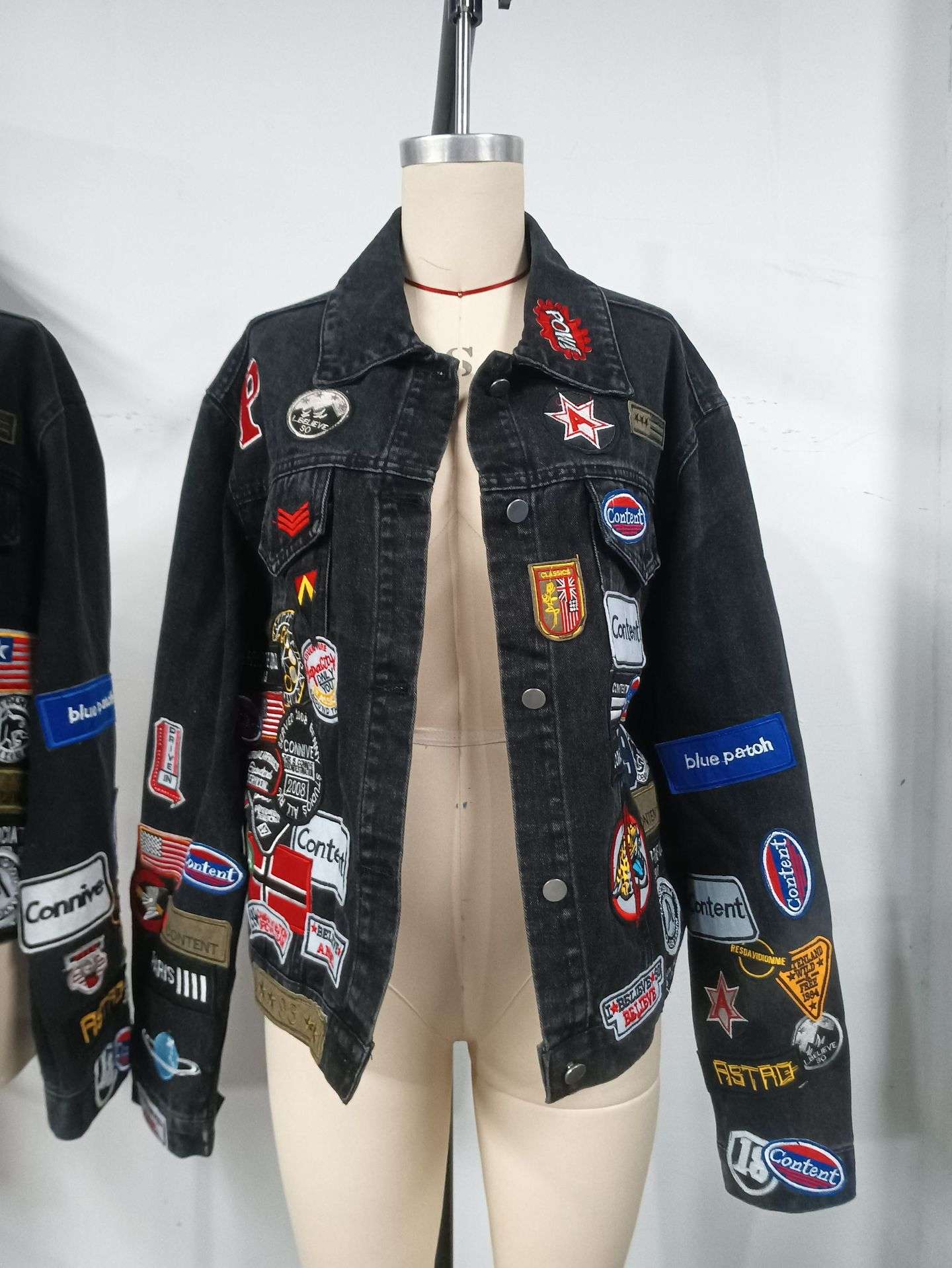 Embroidered Patch Denim Jacket image 5