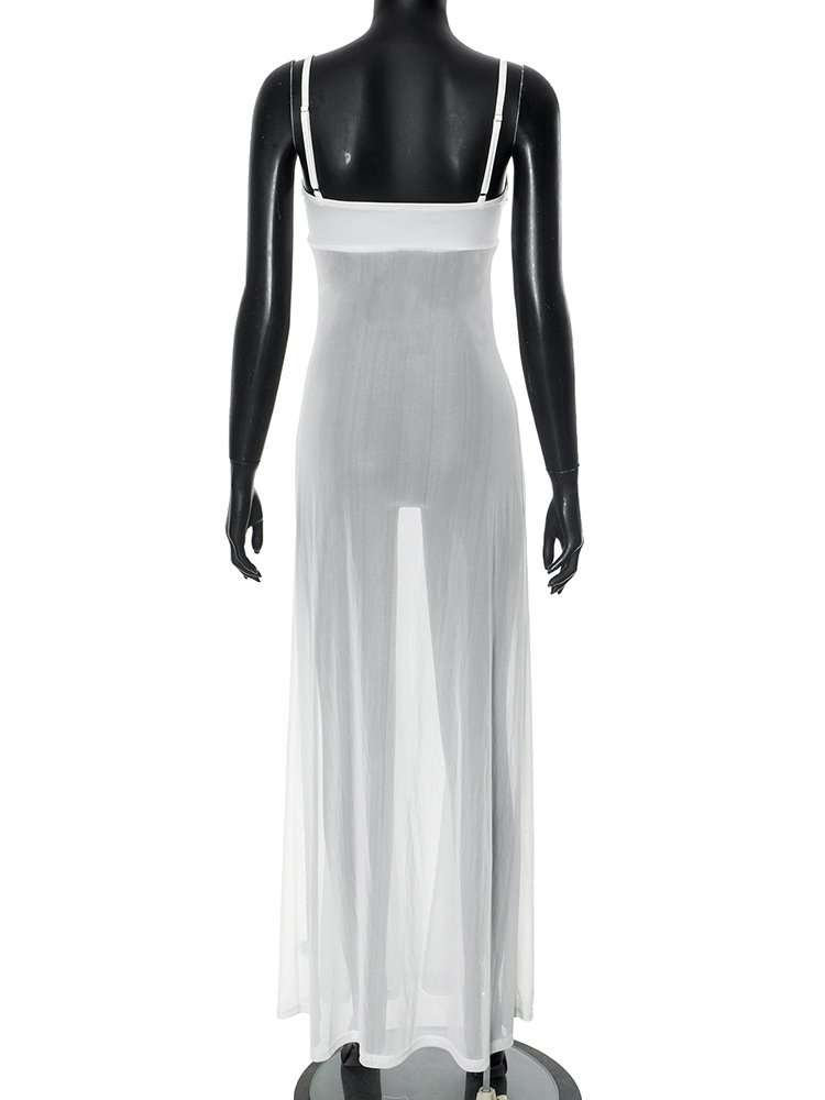 Sheer White Maxi Dress Beach Cover-Up image 5