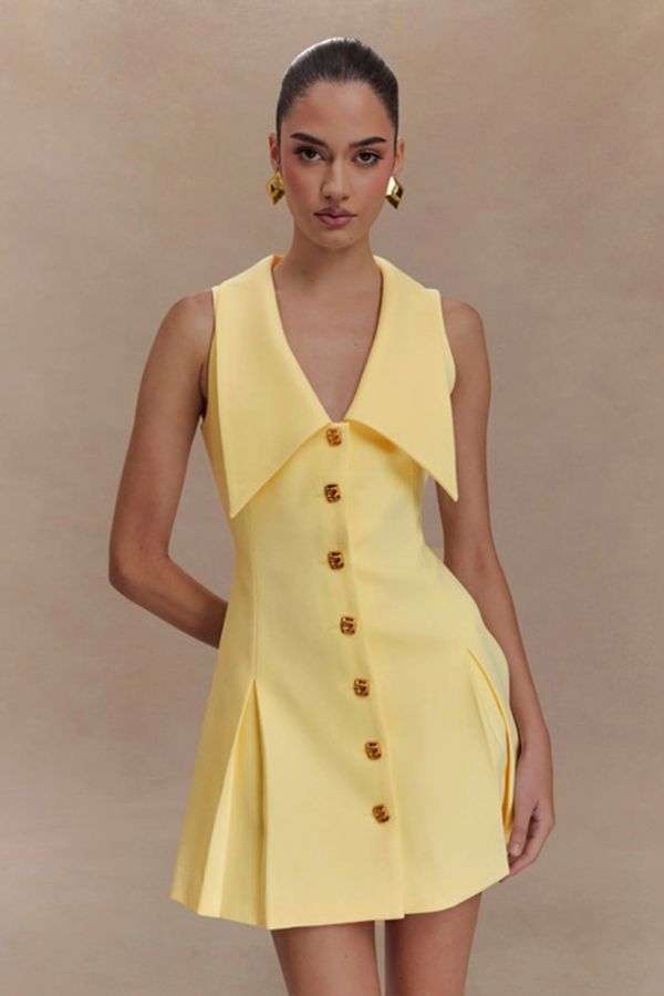 Sleeveless Dress with Button Details image 0