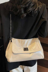 Flap Shoulder Bag with Chain Strap image 0