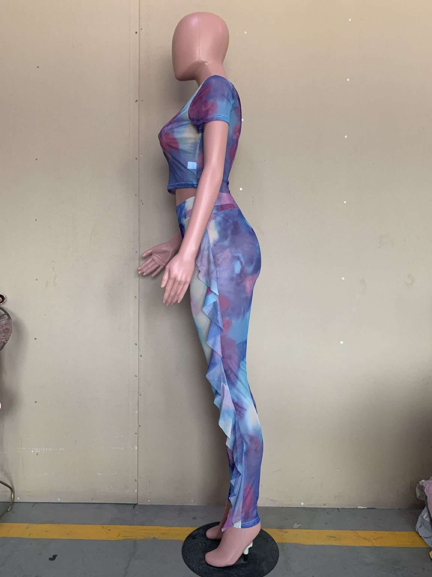 Vibrant Tie-Dye Ruffle Two-Piece Set image 4