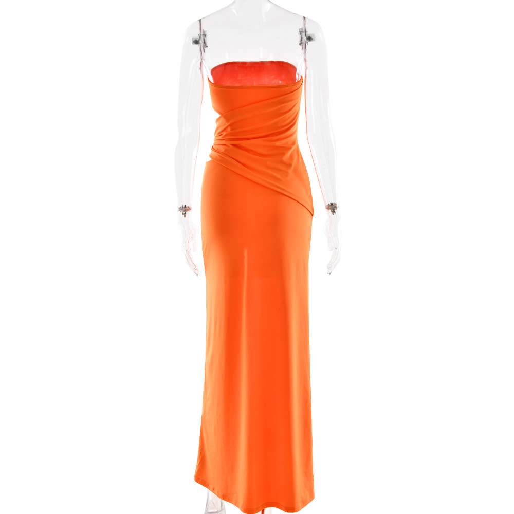 Strapless Maxi Dress with Side Cutout image 5