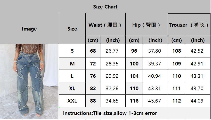 Star Embroidery Wide Leg Baggy Cargo Pants image 7