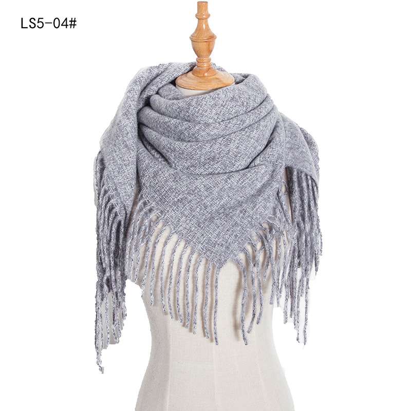 Solid Warm Warm Scarf  Tassel Square Shawl image 3
