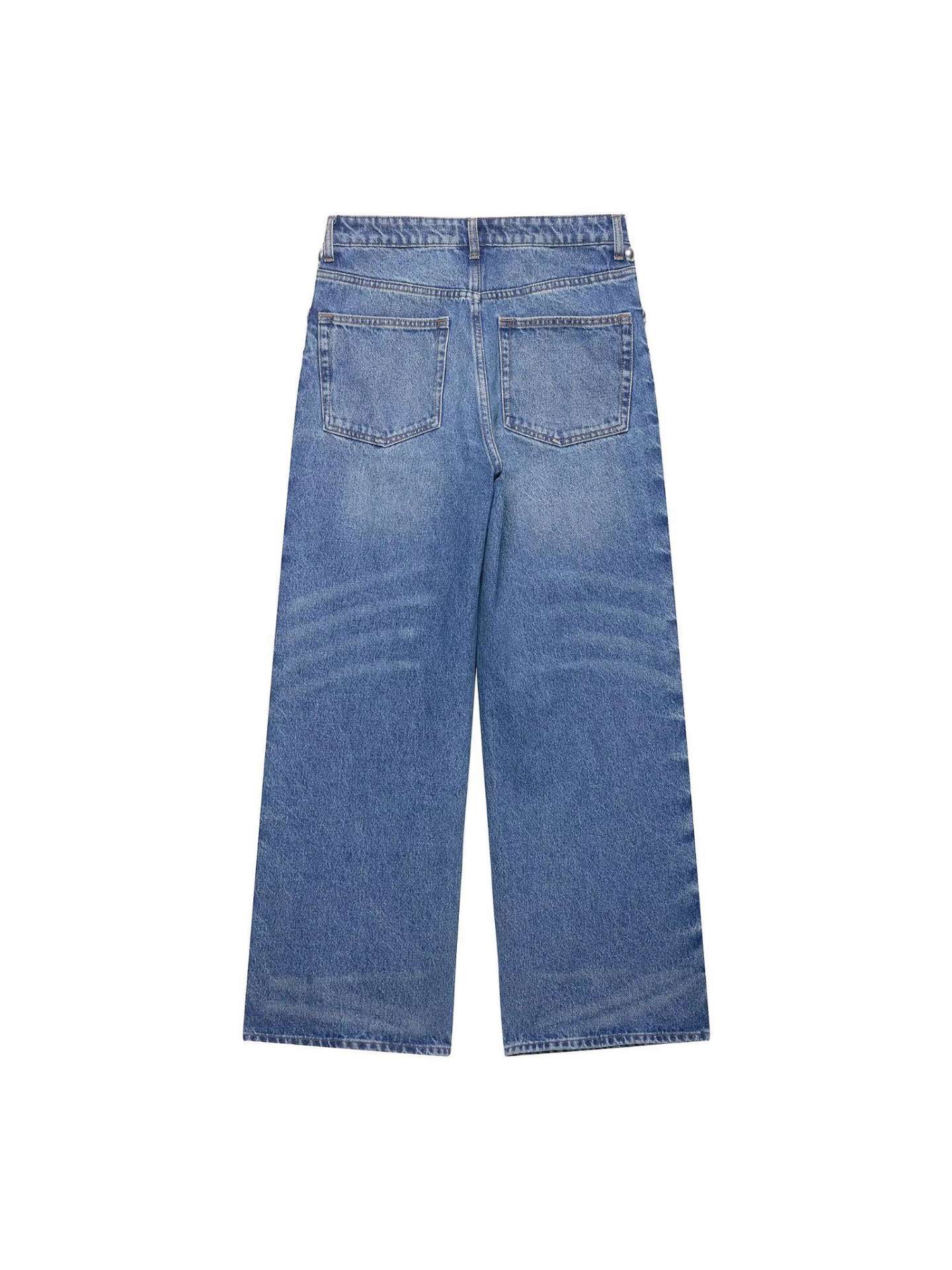 Wide-Leg Jeans with Side Button Detailing image 6