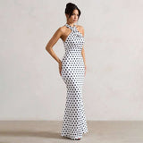 Polka Dot Halter Maxi Dress image 0