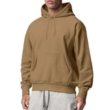 Pullover Hoodie with Kangaroo Pocket - L, Brown image