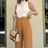 High Waist Wide Leg Pants for Women image 2