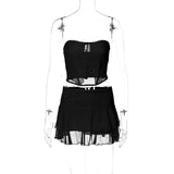 Corset Two-Piece Set - S, Black image