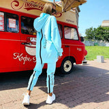Fashion Swag Tracksuit with Hood - S, Sky Blue image