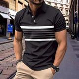 Polo Shirt with White Horizontal Stripes image 8