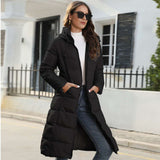 Mid-length Slim Hooded Puffer Coat - XL, Black image