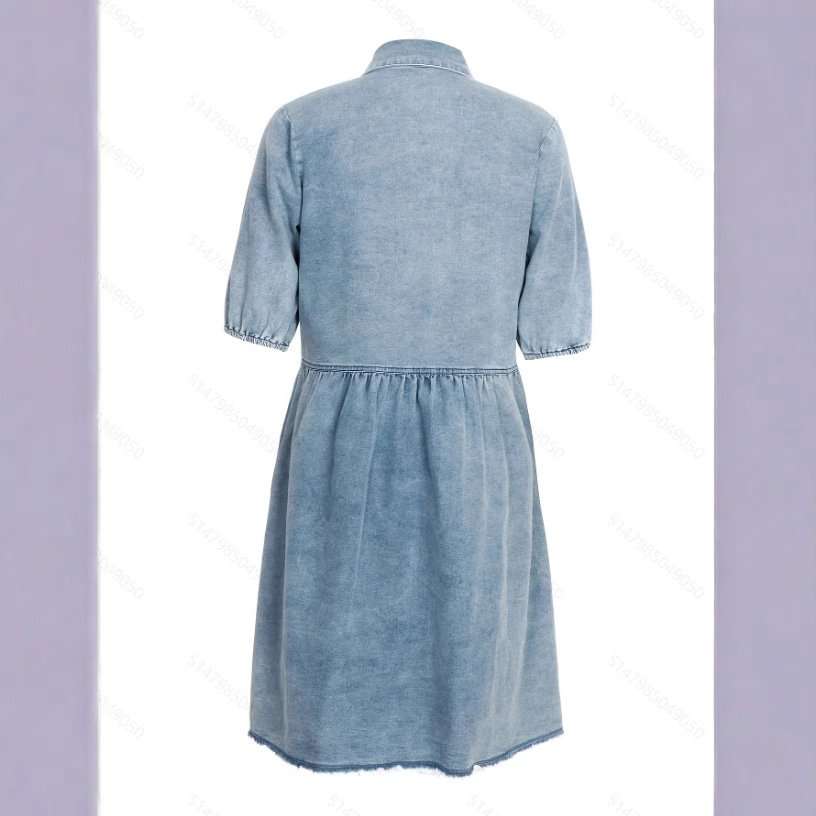 Puff Sleeve Button-Down Mini Dress image 3