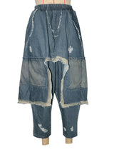 Asymmetrical Edgy Layered Distressed Pants image 2