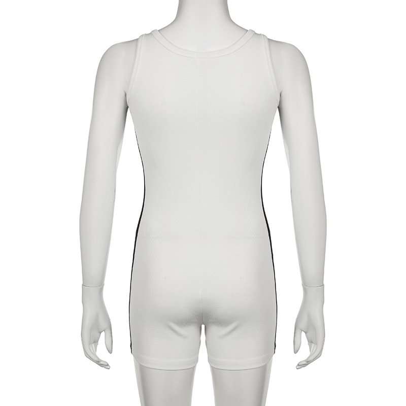 Sporty White Zip-Up Romper image 4