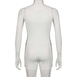 Sporty White Zip-Up Romper image 4