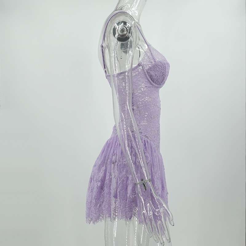 Corset Dress with Sheer Skirt image 9