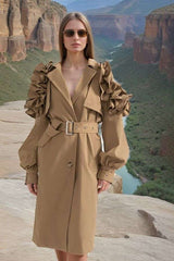 Trench Coat with Puff Sleeves image 0