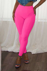 High-Waisted Leggings - S, Rose image