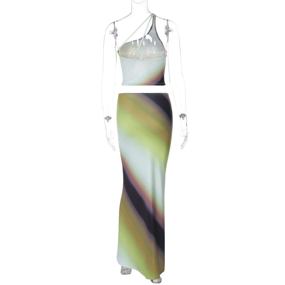 One-Shoulder Gradient Print Two-Piece Set image 4