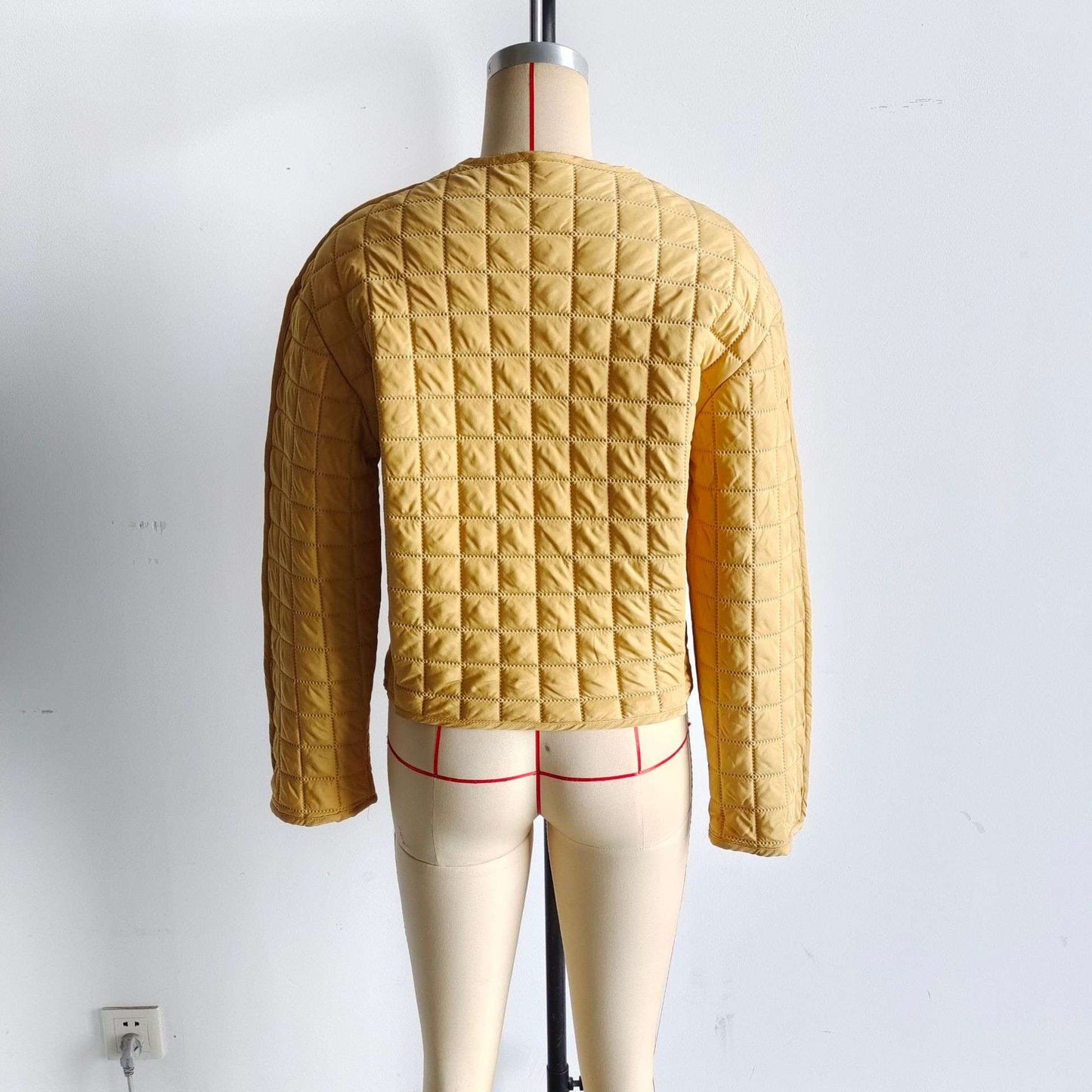 Yellow Quilted Button-Up Jacket image 2