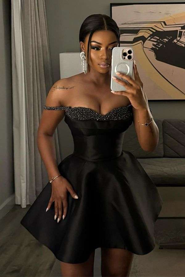 Sequin Mini Dress - XL, Black image