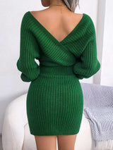 Ribbed Vneck Sweater Dress image 7