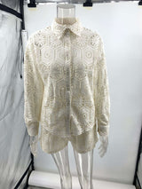 Crochet Button-Up Shorts Set image 3