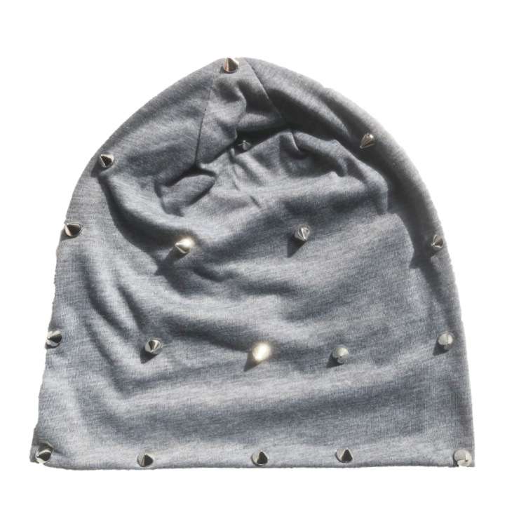 Unisex Rivet Beanie Hat - Free Size, Grey image