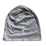 Unisex Rivet Beanie Hat - Free Size, Grey image
