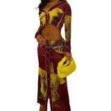 Printed Crop Top & Maxi Skirt Co-Ords image 1