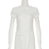 White Ribbed Fitted Crop Top image 2