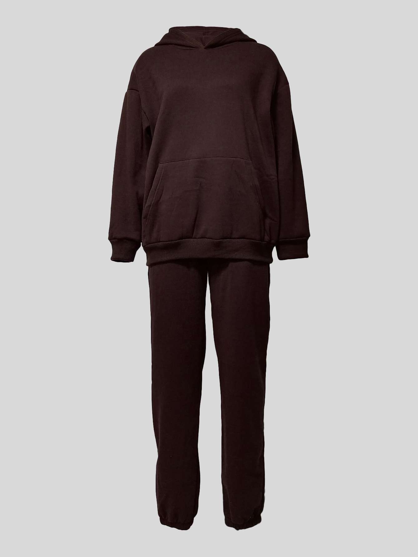 Solid Hooded Pullover Pants Street Suit image 4