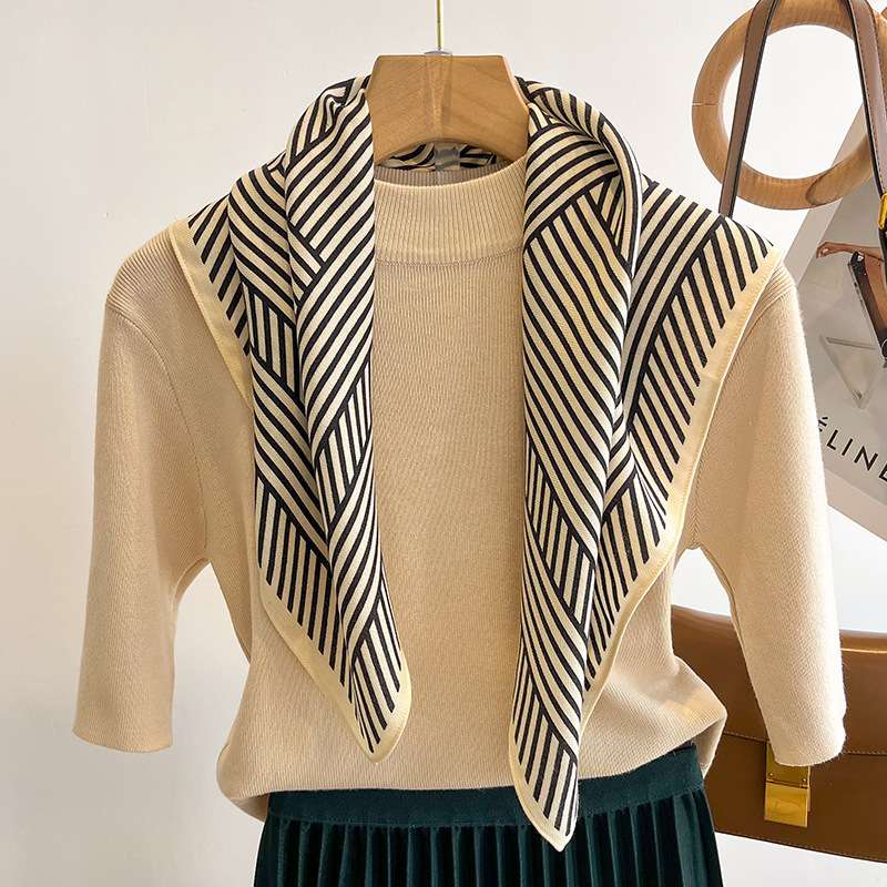 Striped Print Scarf Shawl Hijab for Women image 7