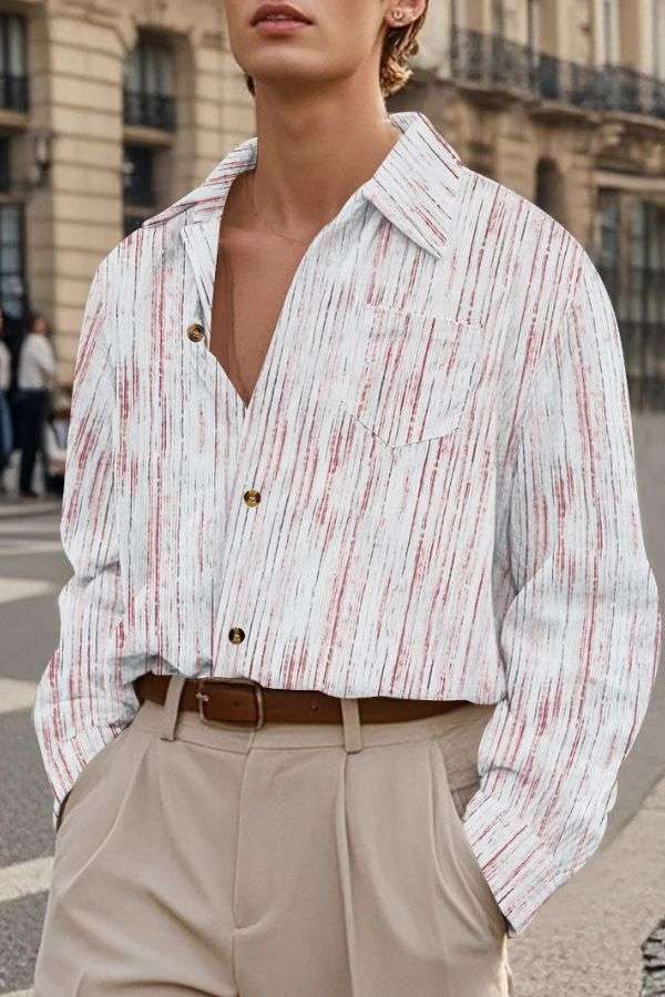 Button Down Shirt Long Sleeve Vintage Casual Shirt image 4