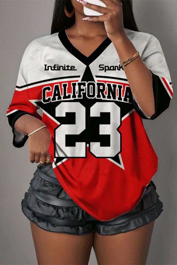 Oversized Varsity Jersey Top image 0