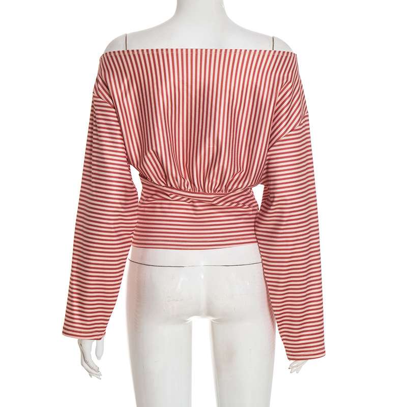 Off-Shoulder Striped Top image 6
