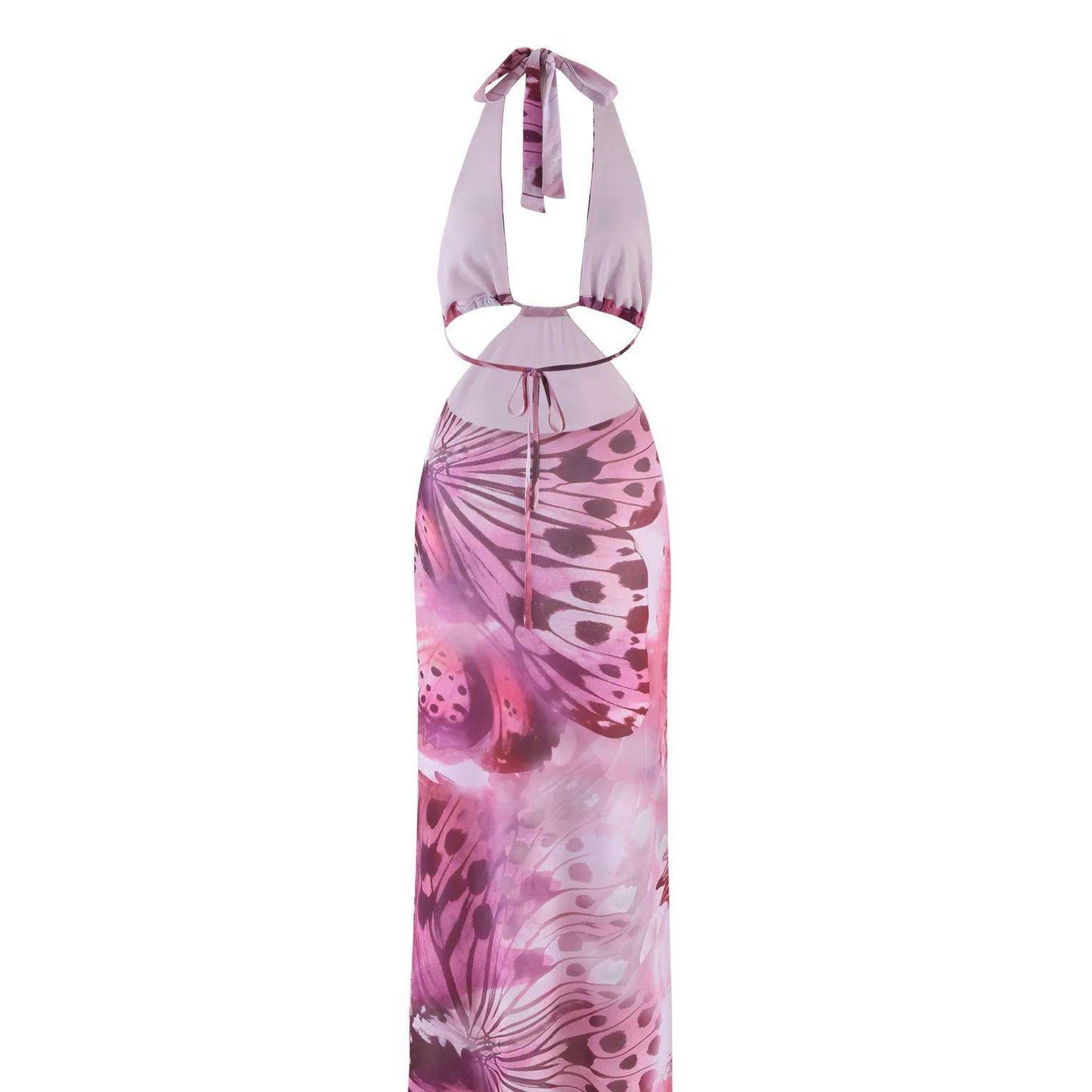 Butterfly-Print Cutout Maxi Dress image 3