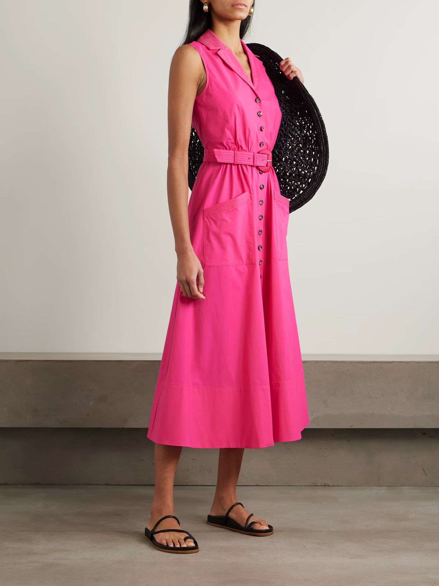 Button-Front Midi Dress image 2