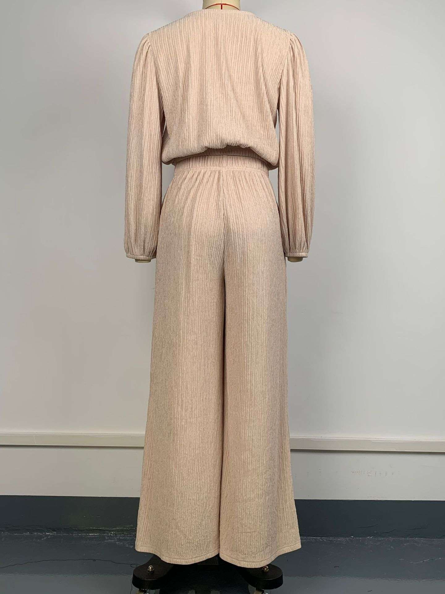 Elegant Long Sleeve Casual Top Pant Matching Set image 3