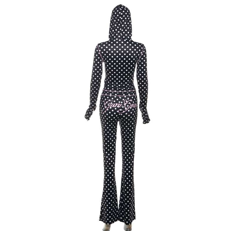 Elegant Polka Dot Zip-Up Set image 4