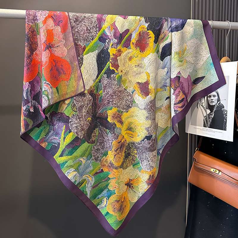 Retro scarf double-sided print scarf image 2