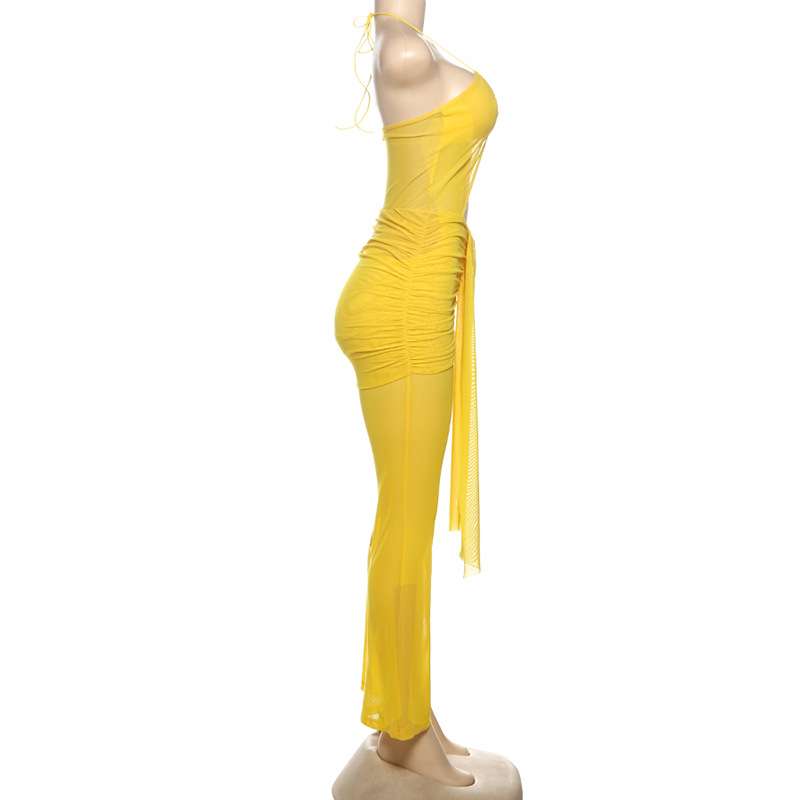 Cut-Out Halter & Sheer Maxi Dress image 2