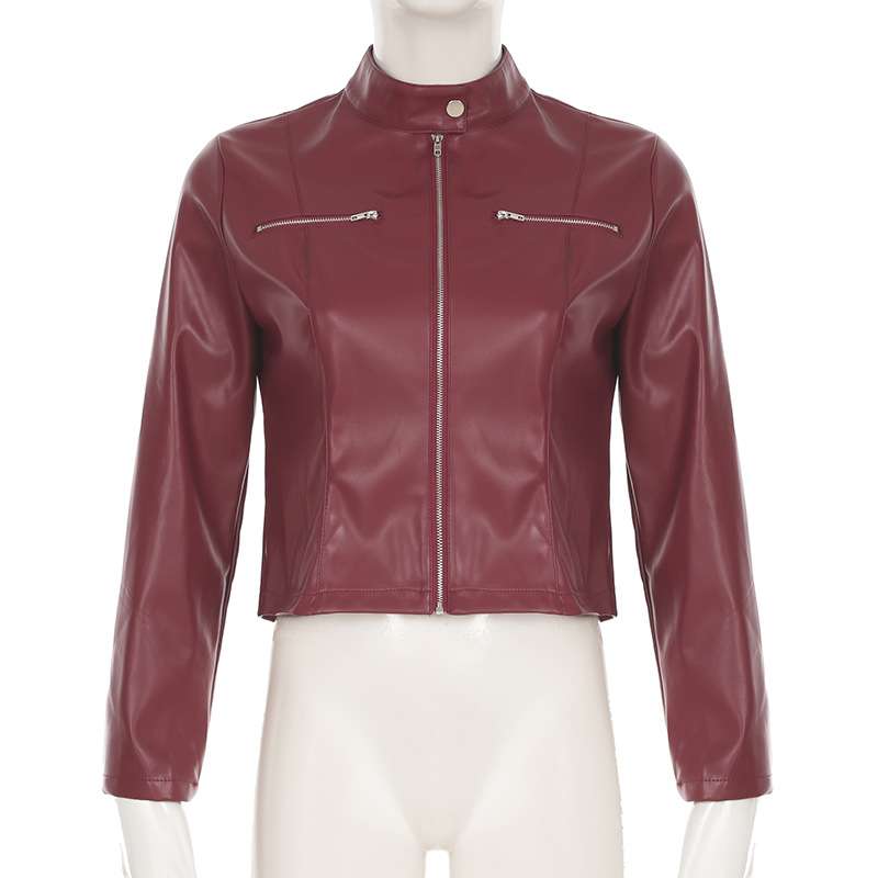Fitted Biker Jacket with Zipper Pockets image 5