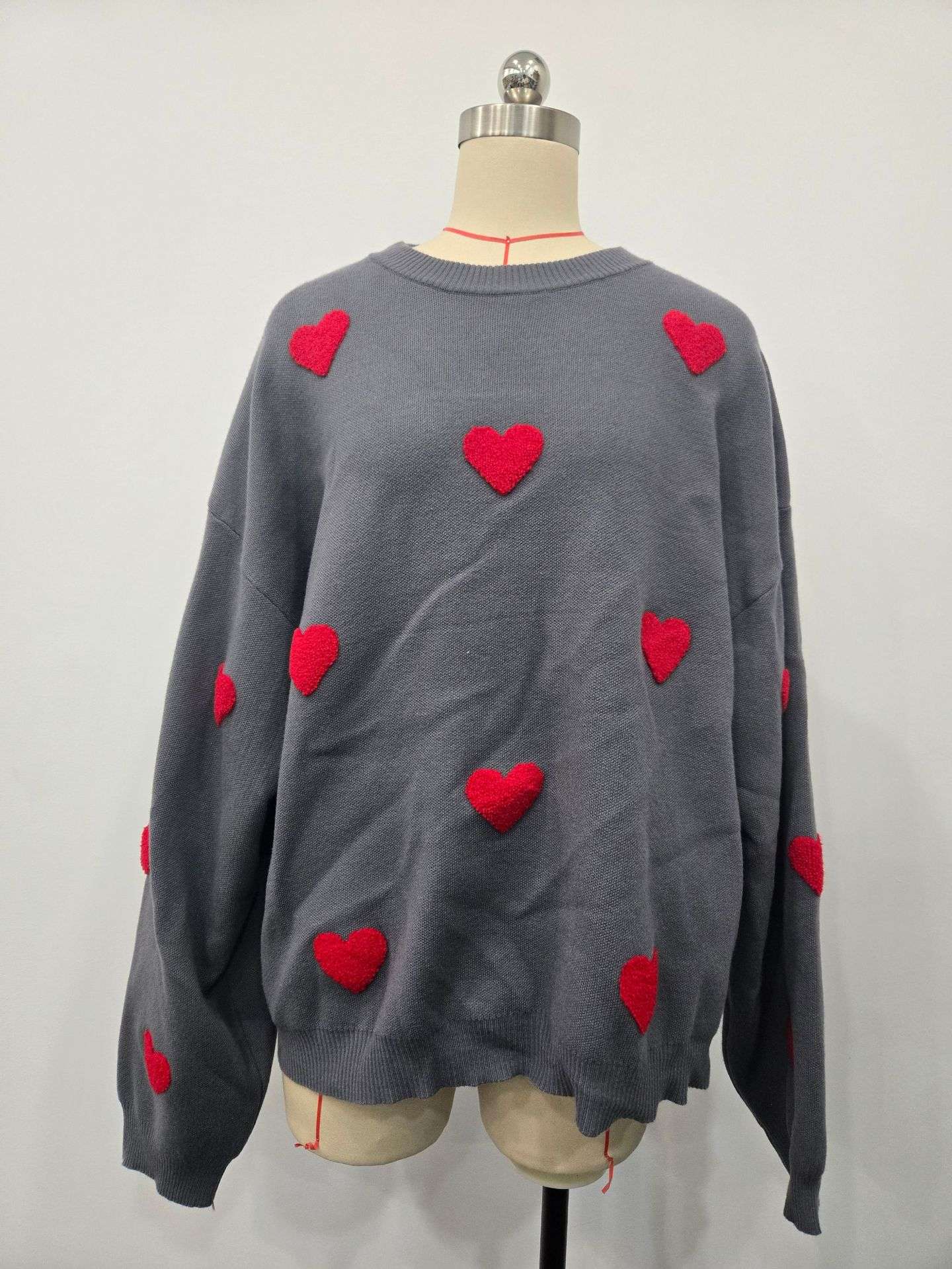 Cozy Sweater with Heart Print image 3